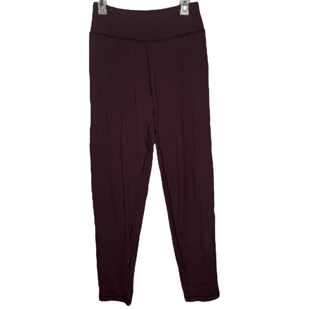 Lululemon straight leg leggings burgundy women’s size 6 pants athletic lounge